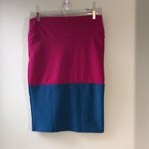 Color block stretchy pencil skirt‎